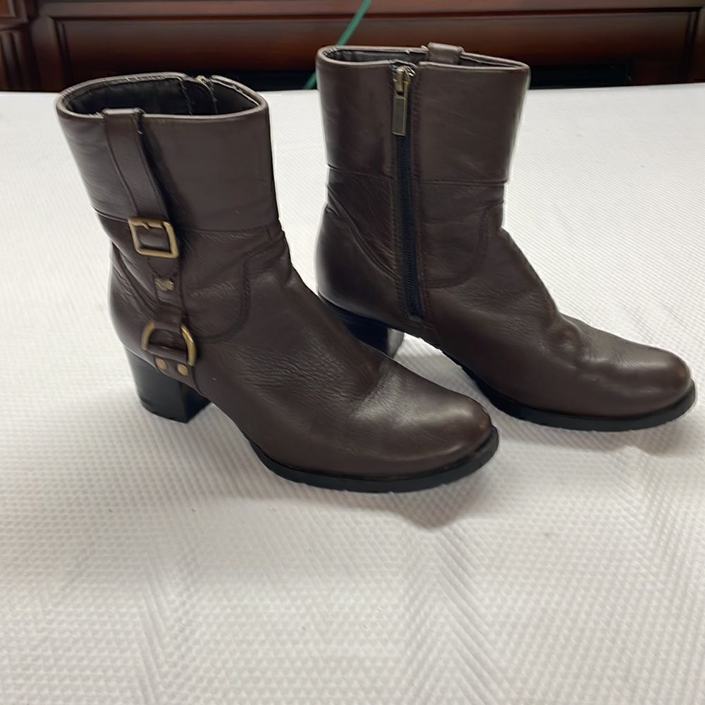 Harley-Davidson 84069 Faux Cuff Side Buckle Boots Size 8.5 Brown